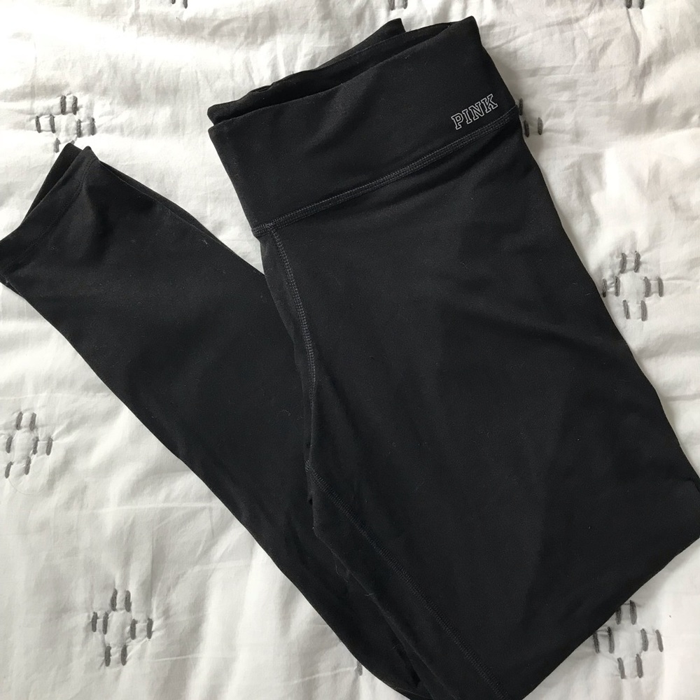PINK black full length leggings Sz Medium